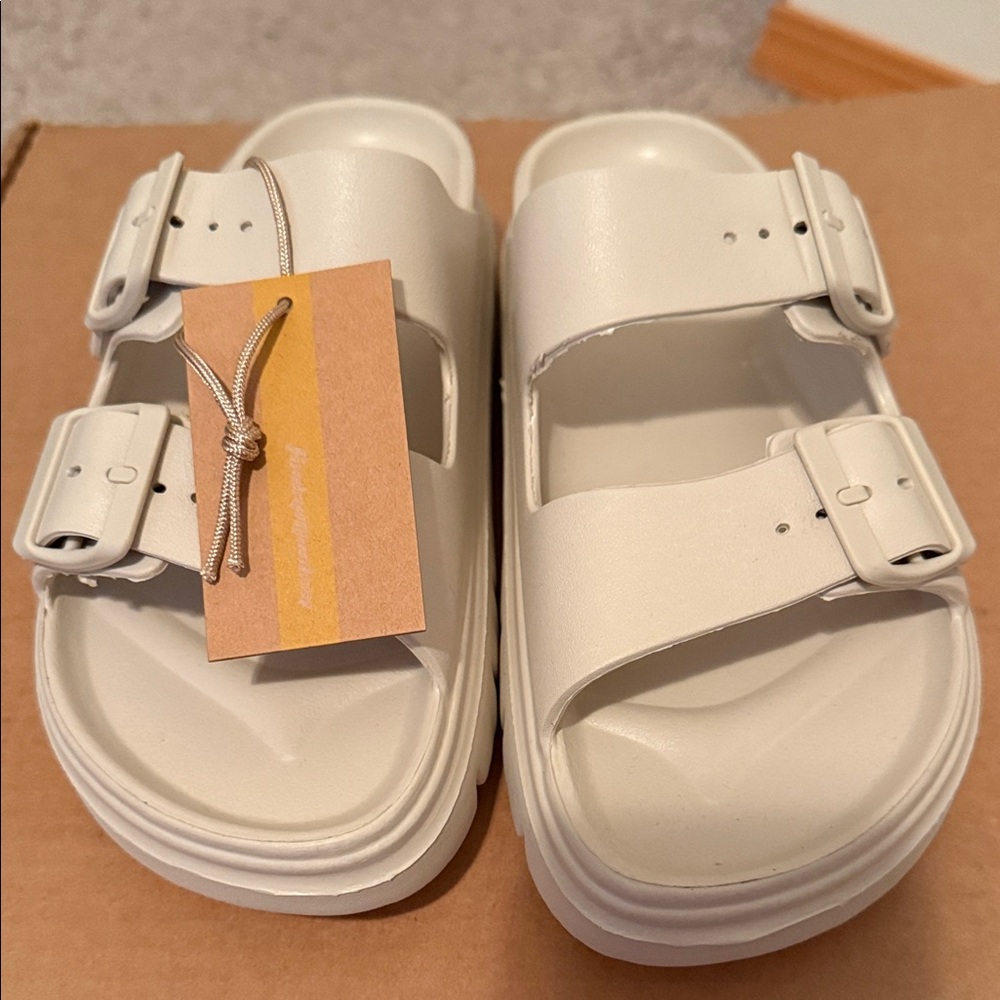 Beige color Slide Sandals